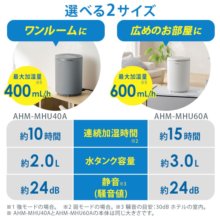 スチーム式加湿器 オヤスミスト 600ml AHM-MHU60A-W ホワイト 211212