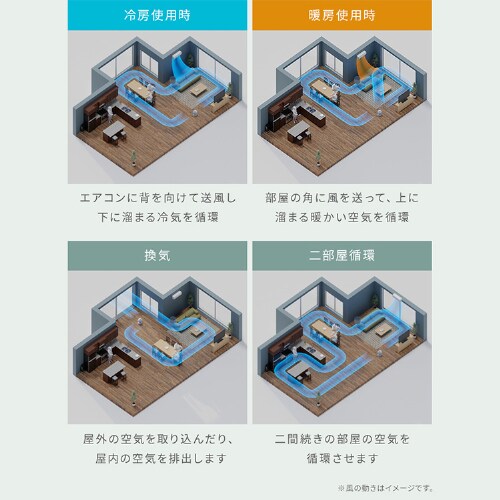 分解丸洗い】 サーキュレーターアイ 22畳 DCモーター 静音 上下左右首