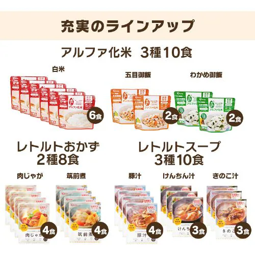 非常食セット 防災食 アルファ米 3種10食 おかず 5種18食 保存食 非常用食品 アイリスフーズ アイリスオーヤマ 3日分ごはんおかずセット_10