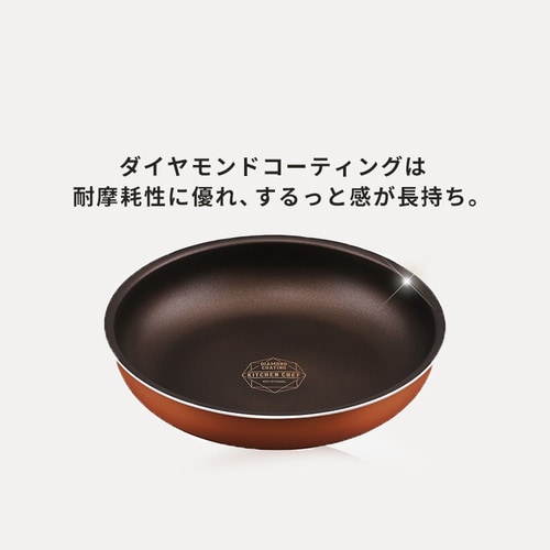 フライパン 28cm IH/ガス火対応 ダイヤモンドコートパン PDCI