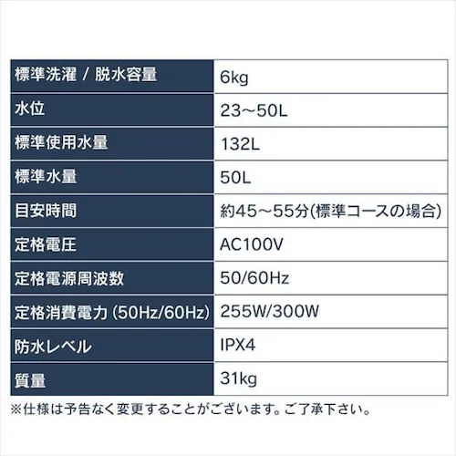 y󂠂zyݒu݁z@ 6.0kg 1l炵 IAW-T604E-W_16