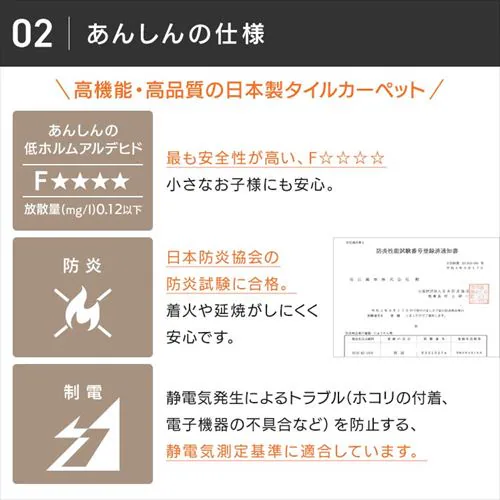 【20枚セット】タイルカーペット 国産 防炎 50×50cm ブルー_7