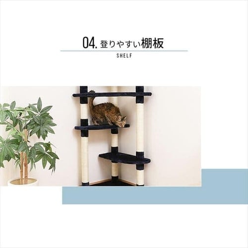 キャットタワー　突っ張り　ホワイトグレー　多機能　突っ張り型キャットタワー キャットタワー 突っ張り型キャットタワー グレー 多機能 スリム