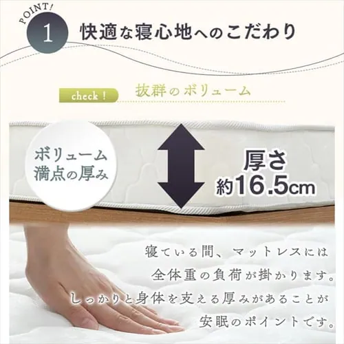 圧縮ロールボンネルコイルマットレス セミダブル ブラック_6