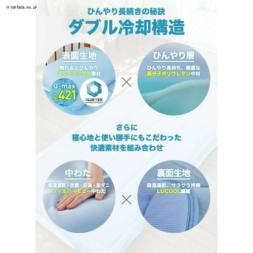 高分子ジェルウレタン持続冷感クール枕パッド ブルー JUPP-5058 _4
