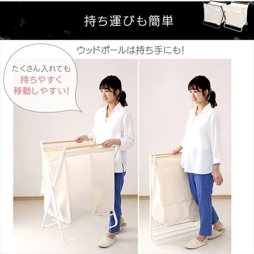 ランドリーバスケット ダブル LBT-102 ブラック_14