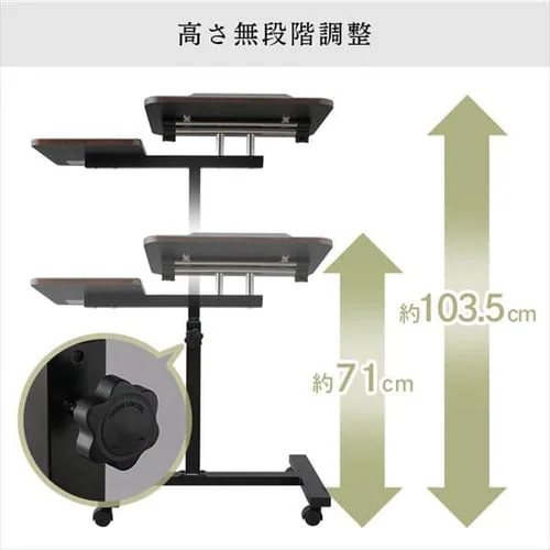 サイドテーブル キャスター付き CST-7010 ダークブラウン _8