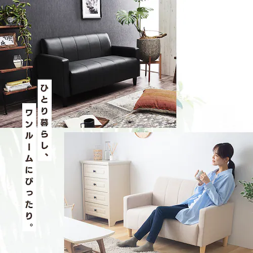 ソファ 2人掛け コンパクト FBS-2P 全8色【プラザセレクト】_6