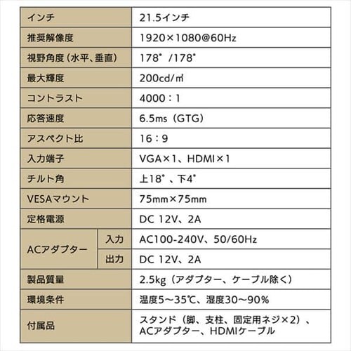 液晶モニター 平面 21.5インチ ワイド ブラック PMT-LCD22F-B _13