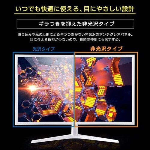 液晶モニター 曲面 31.5インチ ワイド ホワイト PMT-LCD32C-W _6