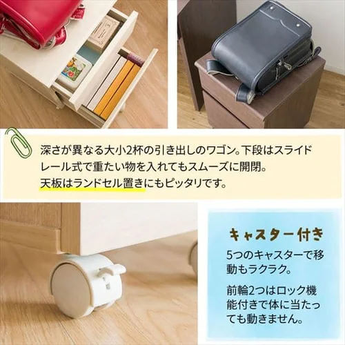 学習デスク+キャビネットホワイト【プラザセレクト】 _3