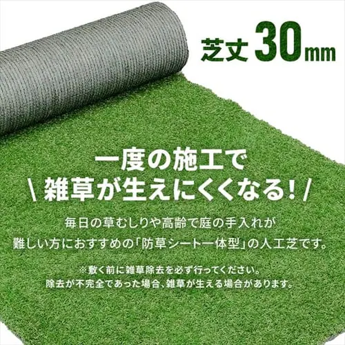 人工芝 防草 2m×10m 芝丈30mm リアル質感 ロールタイプ RP-30210【U字釘48本付き】_4
