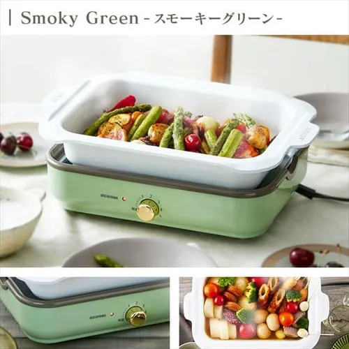 ホットプレート 着脱式 2枚 温度調節 PHP-1002TC-R レッド (深鍋/たこ焼き)_4