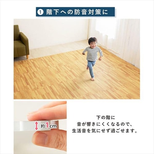木目調ジョイントマット 60×60×1 同色4セット 16枚 MKJTM-601 床暖房対応 ジョイントマット 木目調 大判サイズ 防音対策 一年中  防水性 サイドパーツ付き 厚さ1cm 60×60cm ブラウン ナチュラル 安い購入