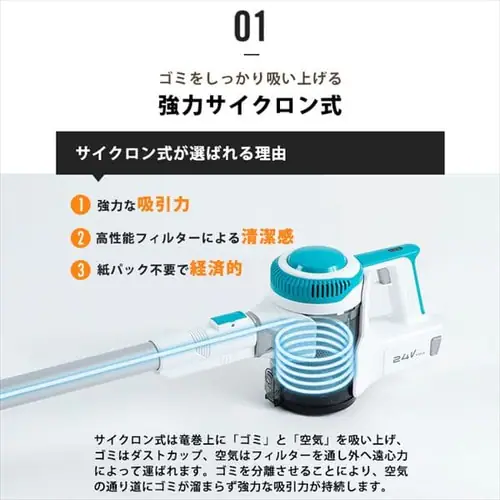 スティッククリーナー PC-ZL01-W 【プラザセレクト】_4