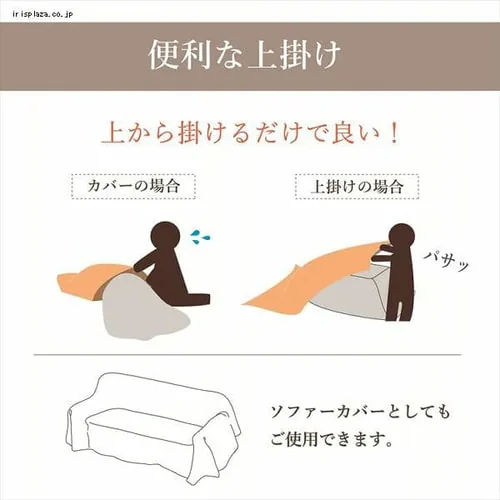こたつ上掛け 210×320 ブラウン 【代引き不可】_4