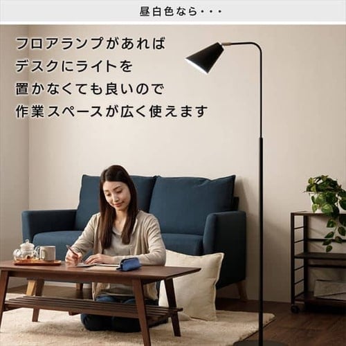 フロアランプ　ブラック×ホワイト フロアランプ LED対応 PFL-1SU-B ブラック 7176963│アイリス