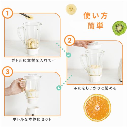 ミキサー 600ml 氷対応 PFJM-600-W ホワイト 7178046 │アイリス