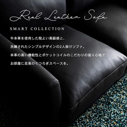 ポケットコイル本革ソファ 2P PLSF-2 全2色【プラザセレクト】_2