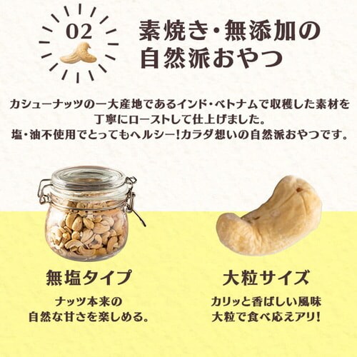 素焼きカシューナッツ 無塩 500g 【プラザセレクト】【プラザマーケット】 7179803│アイリスプラザ│アイリスオーヤマ公式通販サイト