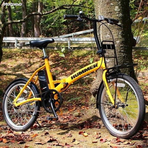 ハマー　電動アシスト付き自転車　黄色 HUMMER ハマー電動アシスト自転車 20インチ イエロー 折りたたみ
