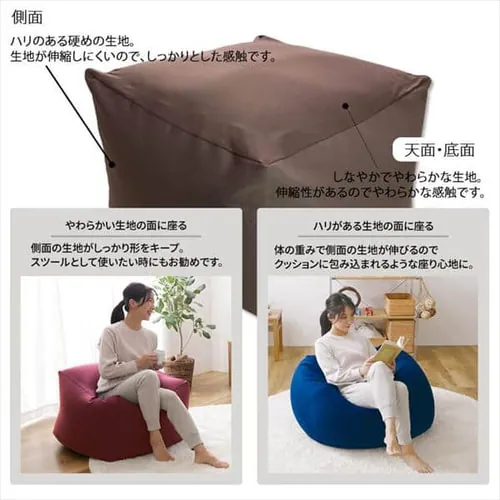 ビーンズMAXスクエア ビーズクッション グレー【代引き不可】_10