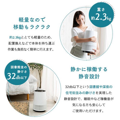 空気清浄機 9畳 小型 静音 シンプル ほこりセンサー イオン