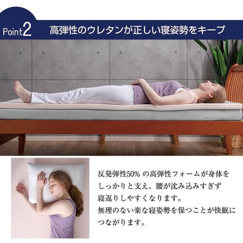 マットレス シングル 高反発 厚さ4㎝ ウレタン 7196336│アイリス