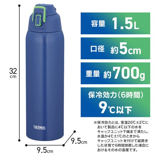 現品限り一斉値下げ！】 送料無料 サーモス 真空断熱スポーツボトル1.5L FHT-1502F BKPL ブラックパープル 