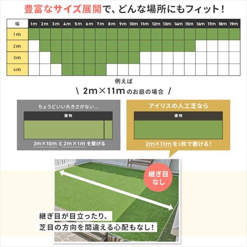 防草シート不要!】人工芝 防草シート付き 2m×15m 国産 芝丈30mm 防草シート不要!】人工芝 防草シート付き 2m×15m 国産 芝丈30mm