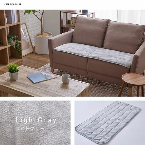 【最大10%OFFクーポン】ソファパッド 65×130 フランネル生地 洗濯可 ライトグレー _19