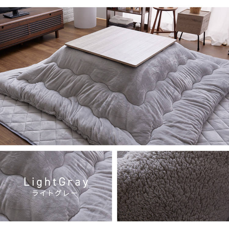 【グレー】こたつ布団　リバーシブルファー　正方形　190cm×190cm g166001]【正方形:190cm×190cm】Chubby リバーシブルファー