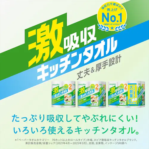 ネピア 激吸収キッチンタオル 4ロール100カット_4