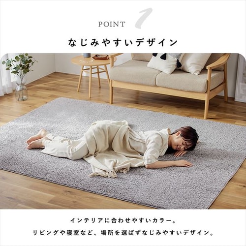 ラグ タフト織 185×185cm ORG-TF1818 ベージュ 7259154 │アイリス