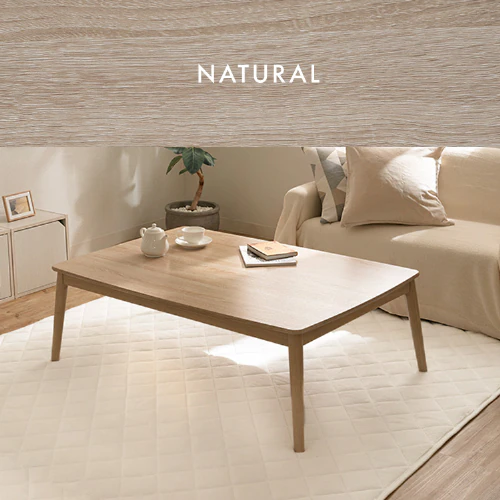 こたつ 本体 120×80p 長方形 丸脚デザイン 木目調 ブラウン_10