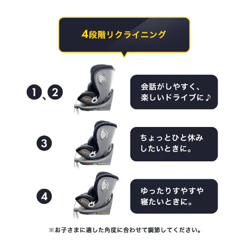 チャイルドシート ISOFIX回転式(アーム付き) 1200311092 ダークブラック_12