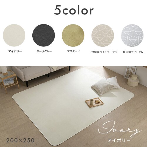 ラグ ソフトパイル 200×300cm ORG-SP2030 アイボリー 7261409
