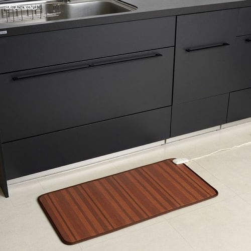 ホットキッチンマット ボーダー 45×90cm ブラウン WKM-4590BRR
