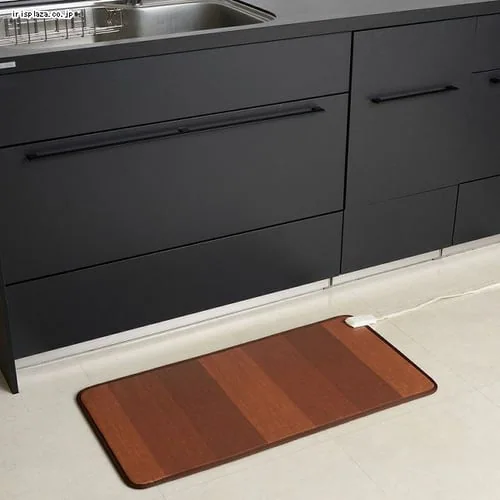 ホットキッチンマット 45×90cm ブラウン WKM-4590BRR ボーダーA_3