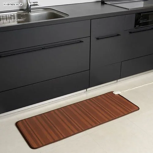 ホットキッチンマット 45×120cm ブラウン WKM-4512BRR ボーダーA_2