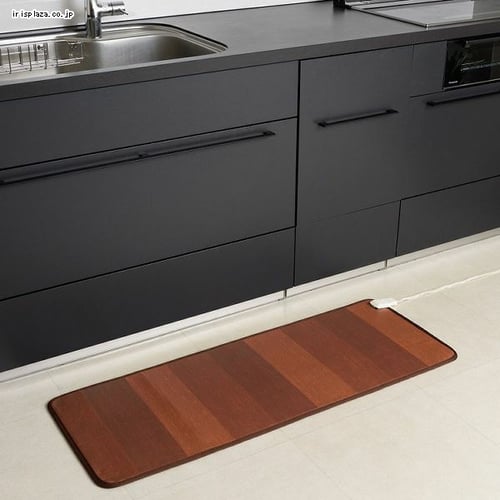ホットキッチンマット 45×120cm ブラウン WKM-4512BRR ボーダーA
