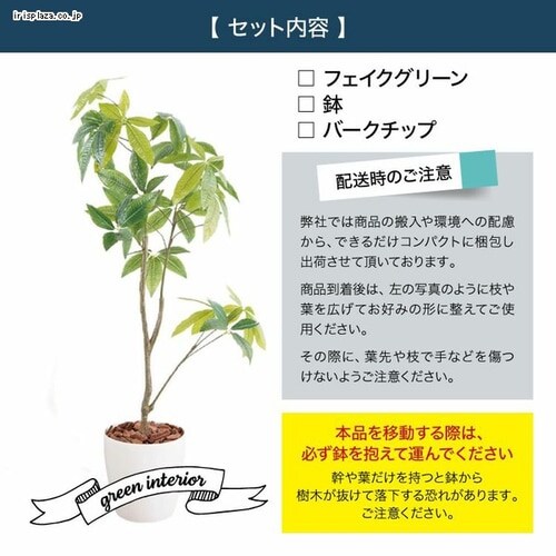 観葉植物 パキラ フェイクグリーン ホワイト【プラザセレクト