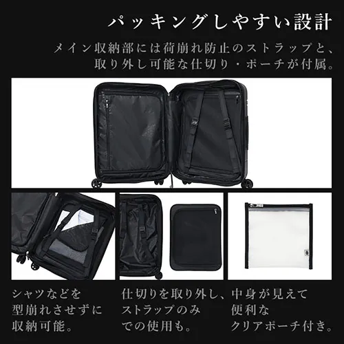 スーツケース サムソナイト 41〜48L 1〜3泊 ダブルキャスター 拡張機能付き NEOPOD スピナ EXP 55/20 ブラック_7