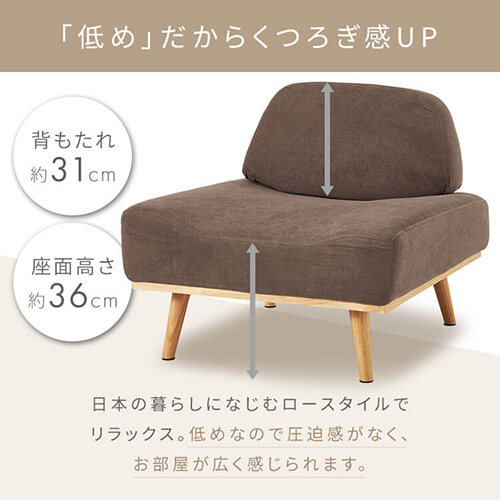 ソファ 1人掛け リンドラ アームレス ライトグレー 7265566