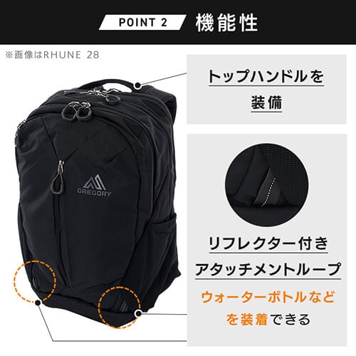 60％OFFクーポン配布中】Gregory RHUNE 25 CARBON BLACK RHUNE