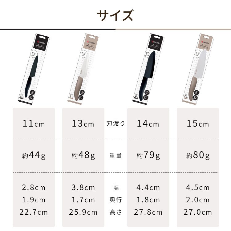 セラミックナイフ ワームグレー FKR150WH-WGN 【プラザセレクト