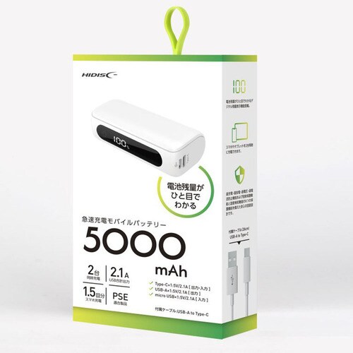 TypeCo͑Ή 5000mAh fW^\ oCobe[ HD2-MBTCH5000WH yvUZNgz_2
