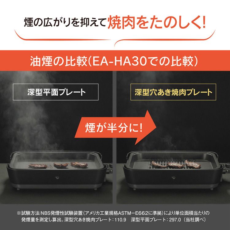 新品未使用 象印 ホットプレート EA-HA30 HZ チャコール やきやき 象印 ホットプレート EA-HA30-HZ 3枚プレート 深型穴