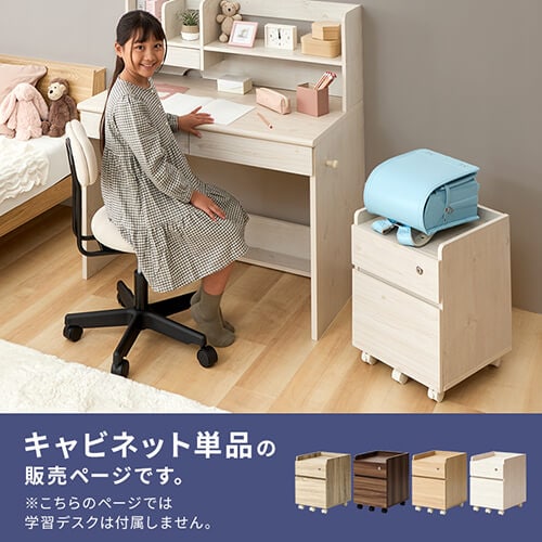 キャビネット 二段引き出し キャスター付き FJ-029-IR オーク