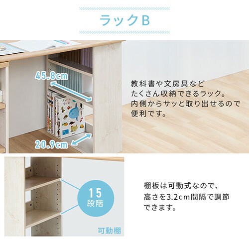 2個セット】 学習机 勉強机 幅100cm レイアウト自由 FJ-024-IR